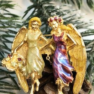 Vintage Kirks Folly Angel Brooch